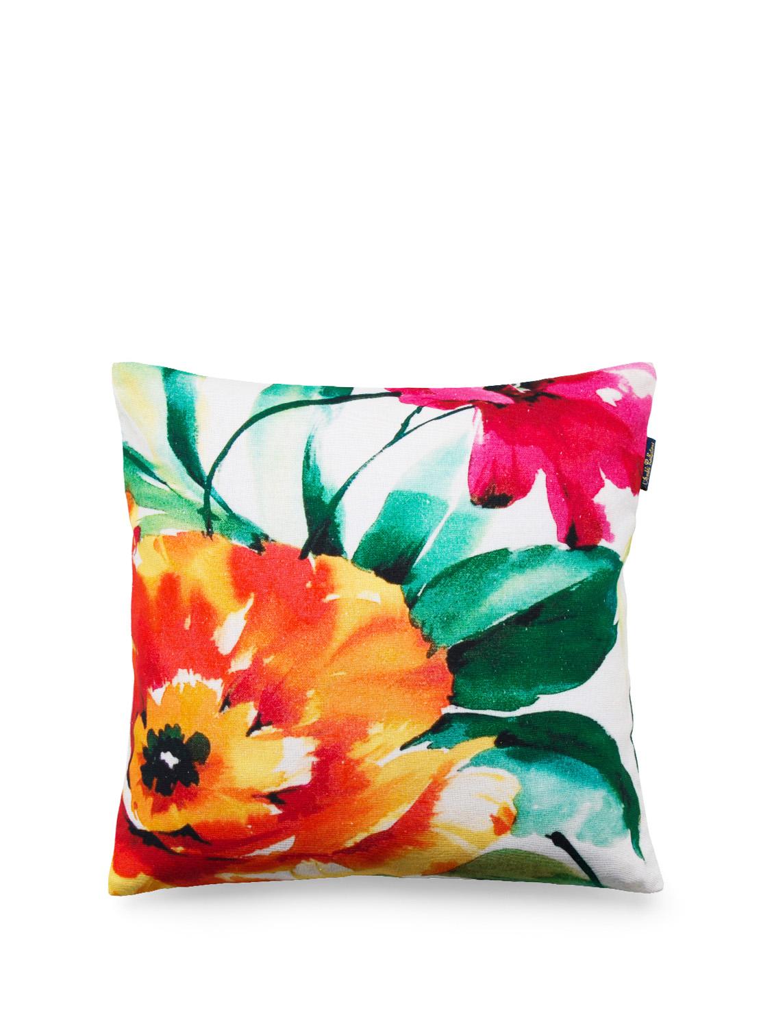 Painted Flower and Leaf Cushion Cover - 22978 - Zoom Image - 2