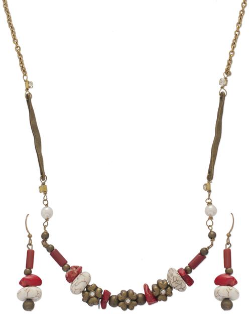 Delicate Gold Floral Necklace Set - Ivory Tag