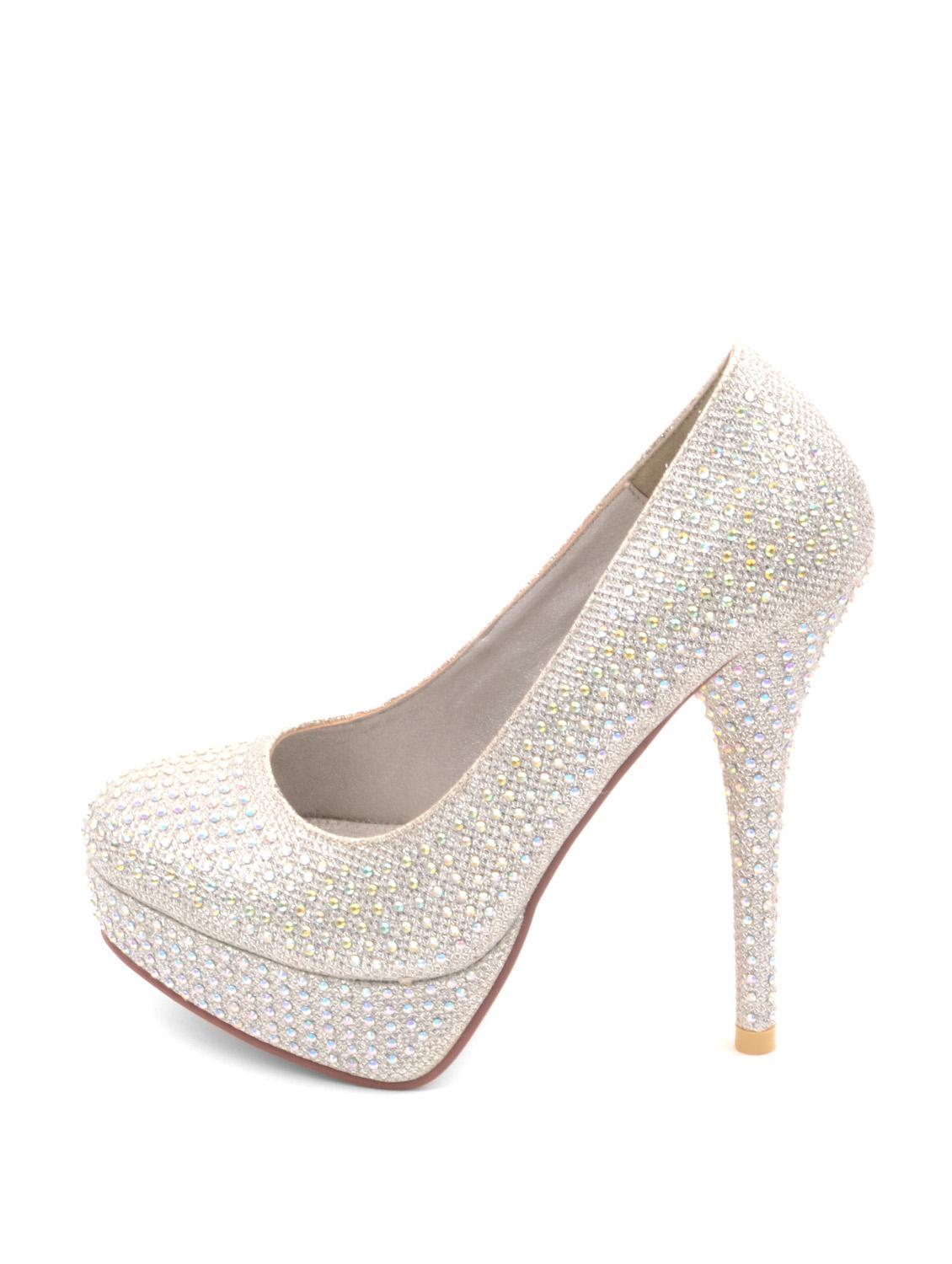 Silver Embellished Pumps - 27545 - Zoom Image - 2