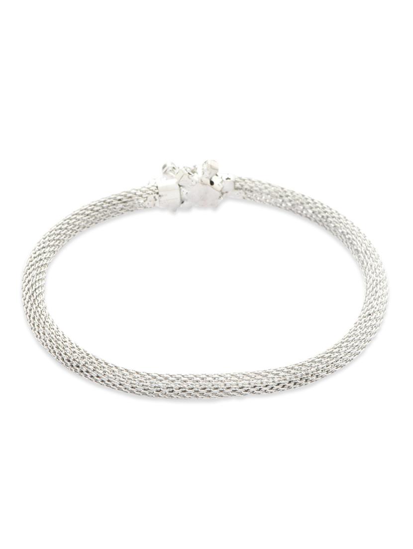 silver floral crystal bracelet - 28310 - Zoom Image - 2