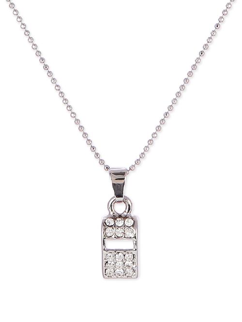Silver Necklace With A Stone Studded Pendant - Sanchey
