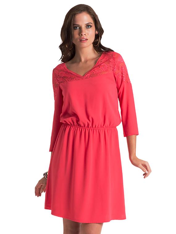 Cherry Lace Blouson Dress - PrettySecrets