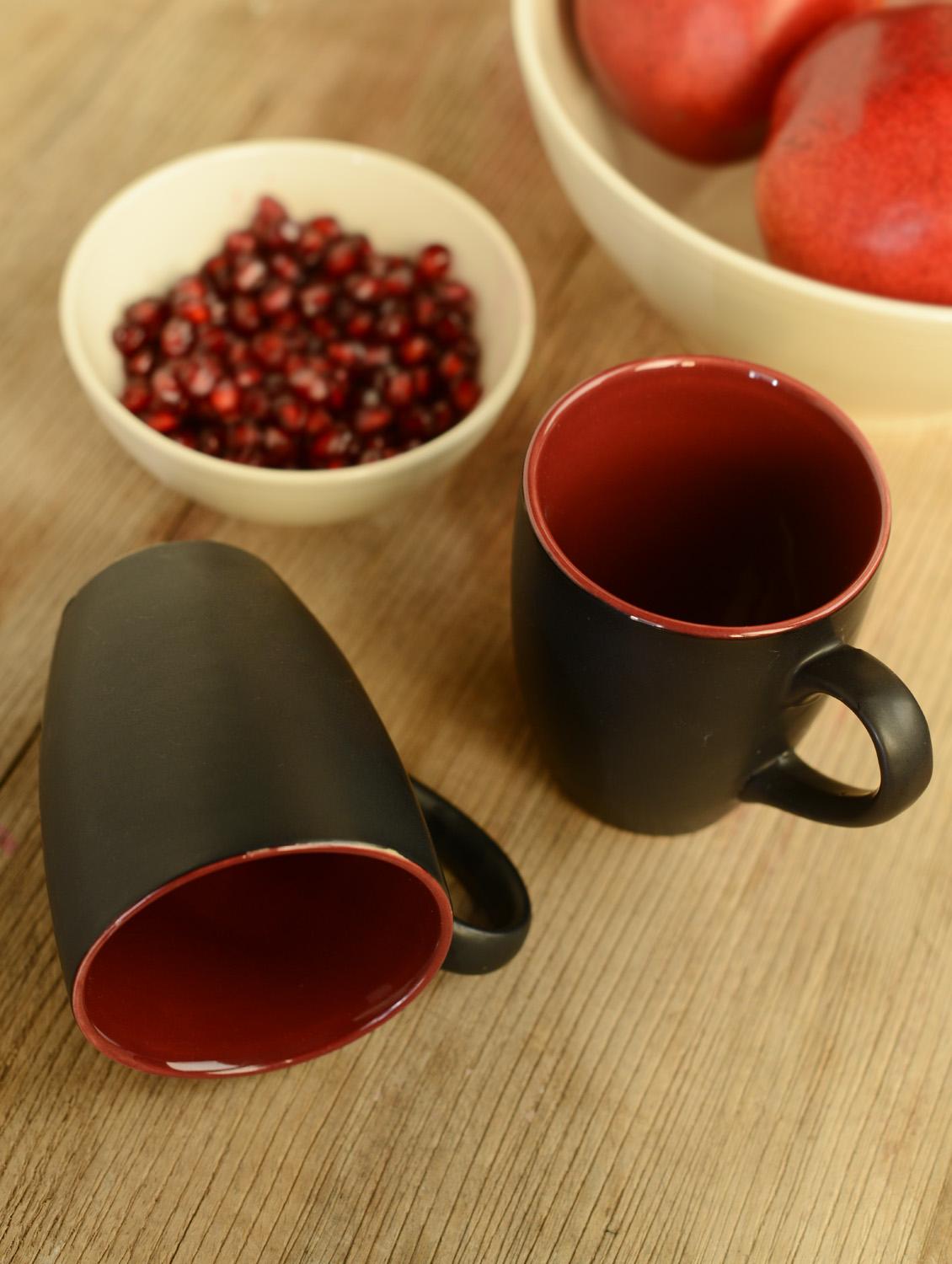 Classic Two-tone Ceramic Coffee Mug Set Of 2 - Habitation