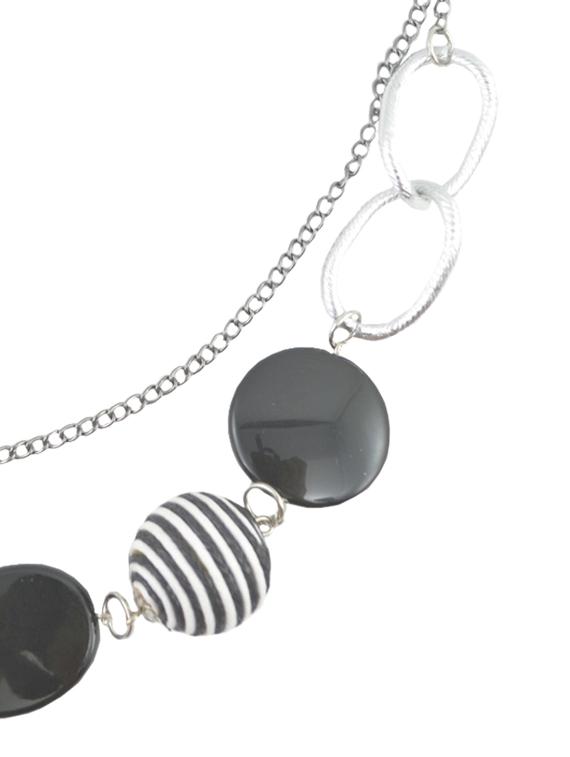 black and white stripes corporate statement necklace - 39430 - Zoom Image - 2