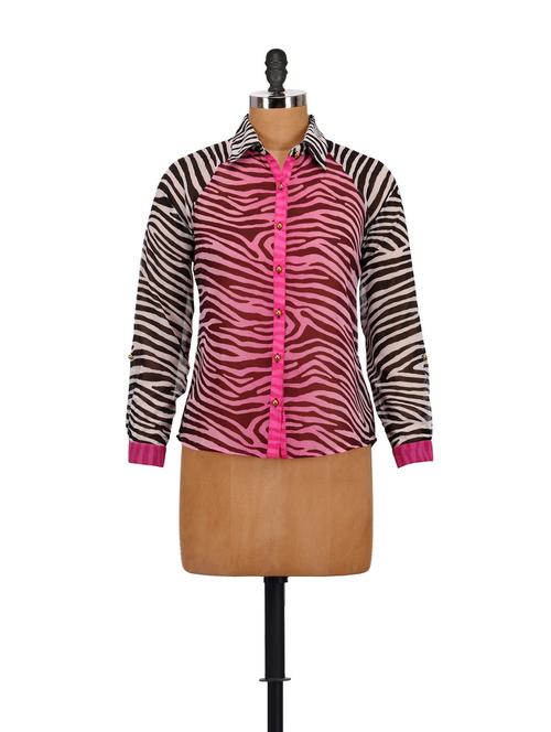 Pink & Black Animal Print Shirt - AKYRA