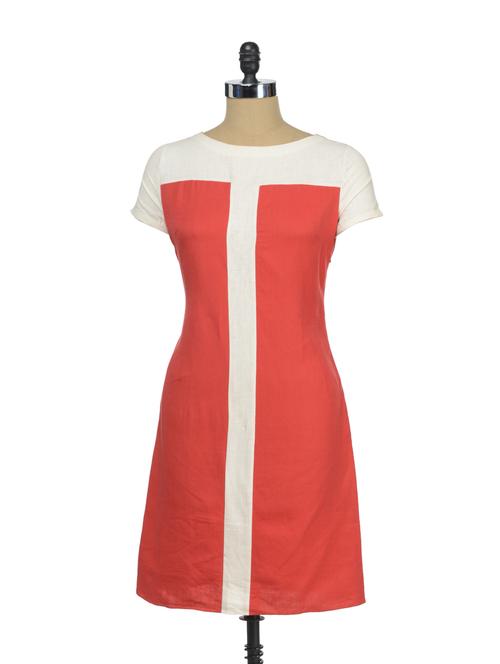 Red Dress With A Panel - I KNOW By Timsy & Siddhartha