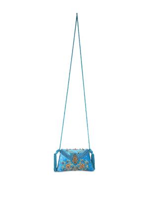 Rich Blue Velvet Box Clutch - 44952 - Standard Image - 5