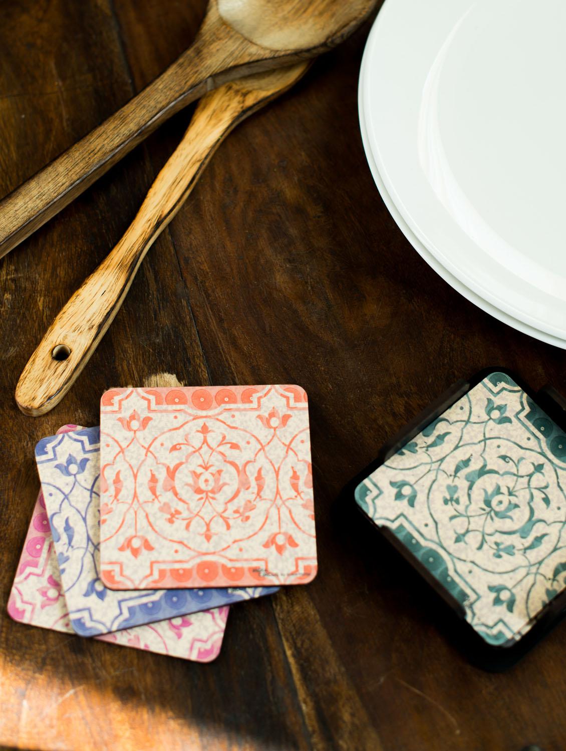 Indian Carvings Coasters Set Of 6 - India Circus