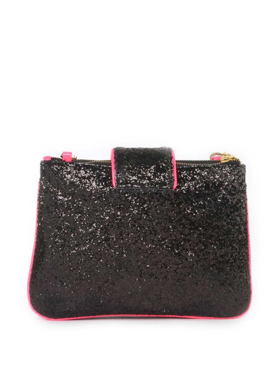 Black Sequin Clutch with Pink Piping - 47844 - Zoom Image - 2