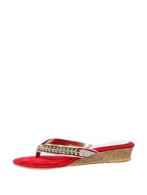 Pearl Lace Low Wedges - 47874 - Standard Image - 2