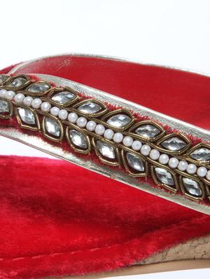 Pearl Lace Low Wedges - 47874 - Standard Image - 5