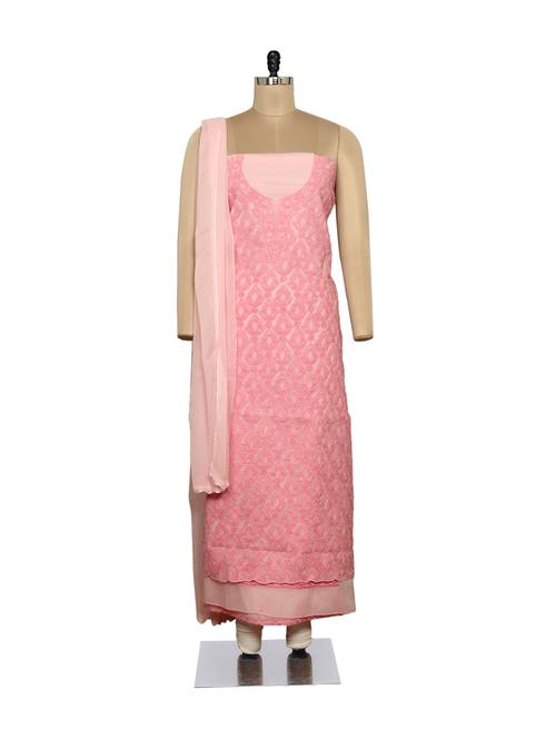 Rich Pink Embroidered Suit - Ada