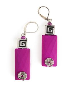 Purple Suede Bead Earring with Metal Bead Accent - Eesha Zaveri; Jewellery By Design