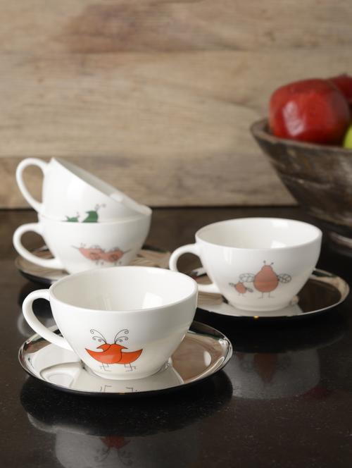 Bird Range Tea Cup With Saucer - Arttd'inox