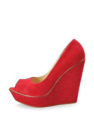 pheddies red hot peep toe suede wedges - 54904 - Standard Image - 2