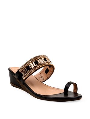 Black Flat Sandals - 57594 - Standard Image - 2