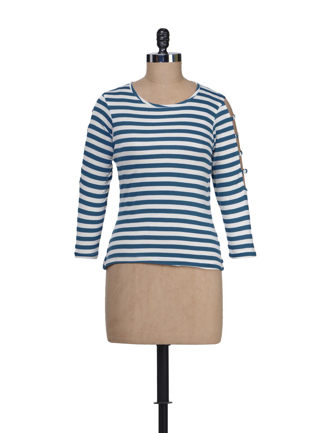 Blue & White Striped Top - Guster Ve..