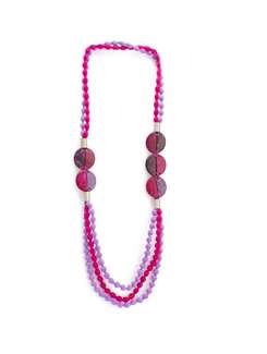 Pink and Purple Filament Frenzy Necklace - Blisscovered