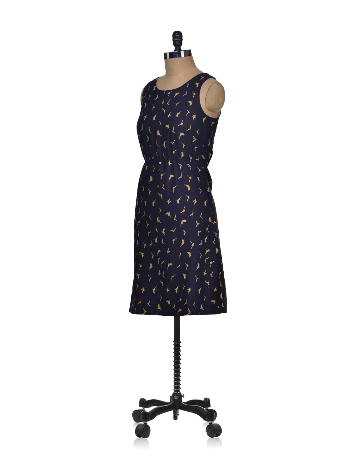 bird print navy dress - 64809 - Zoom Image - 2