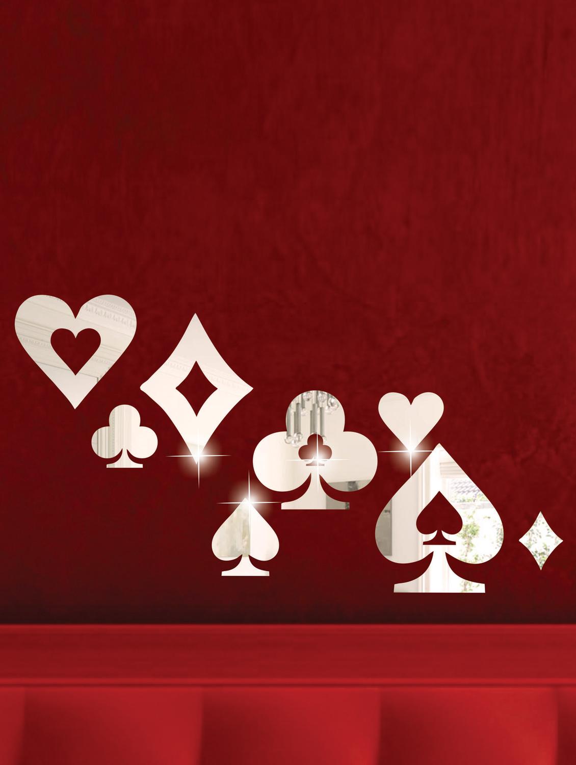 Clubs And Spades 3D Mirror Sticker - Zeeshaan
