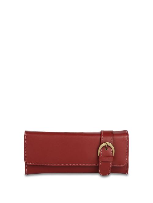 Red Belted Detail Wallet - ALESSIA