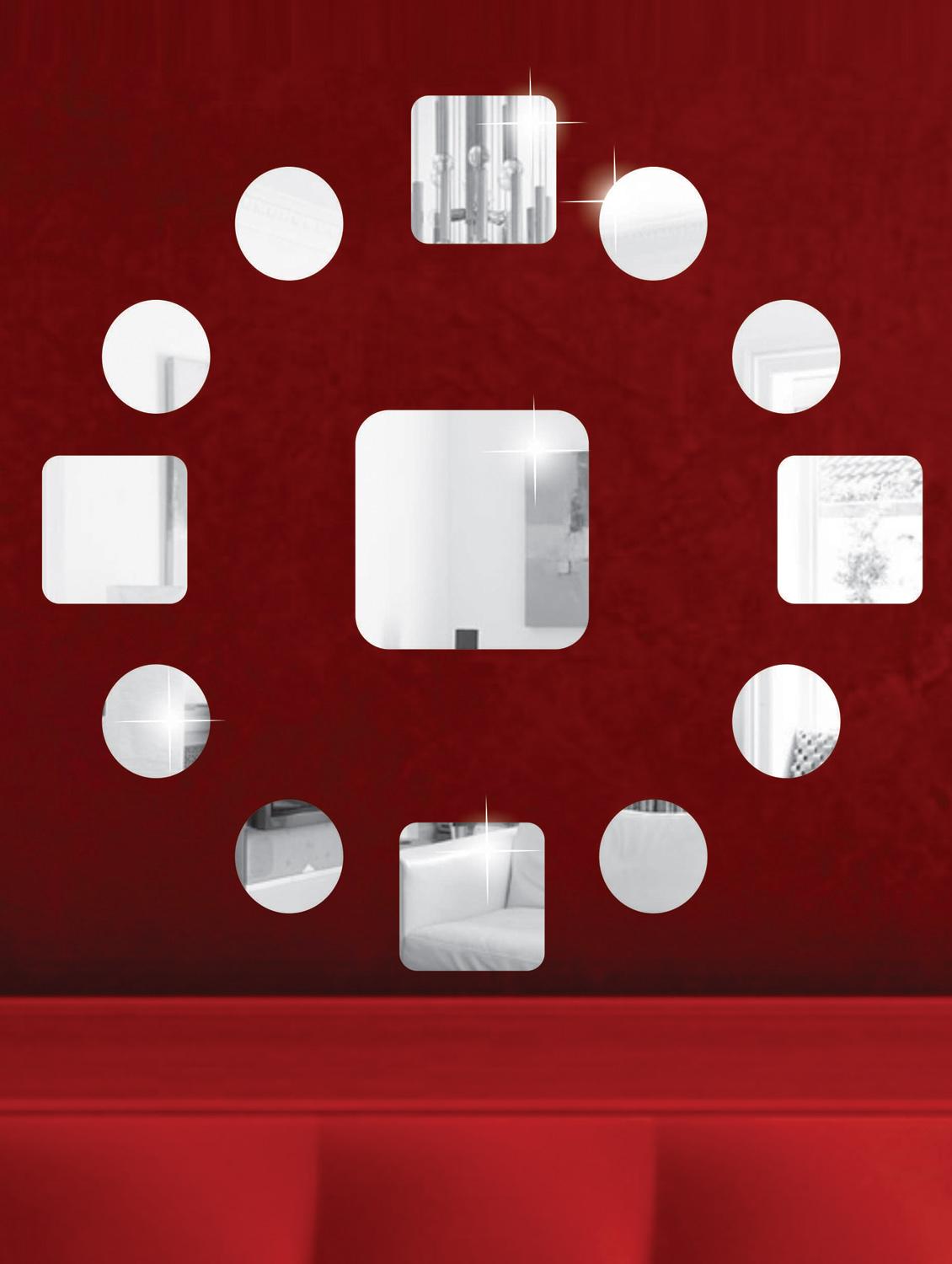 Square And Circles 3D Mirror Sticker - Zeeshaan