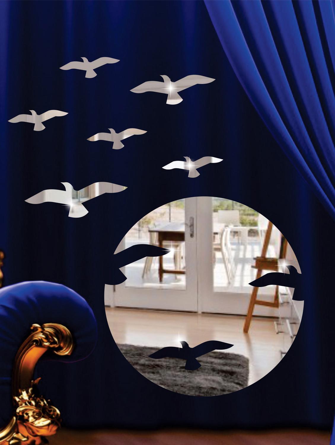 Birds To The Sky 3D Mirror Sticker - Zeeshaan
