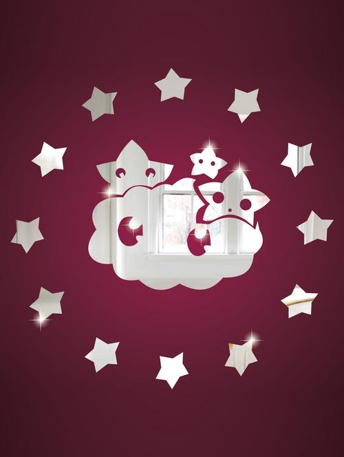 Cloud And The Stars 3D Mirror Sticker - Zeeshaan