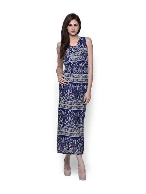Blue And Beige Printed Jumpsuit - TREND SHOP