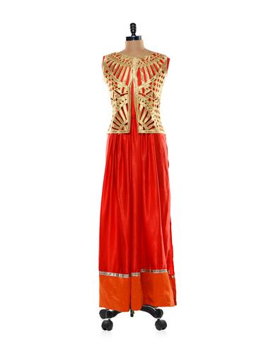 Gorgeous Orange and Gold Lehenga