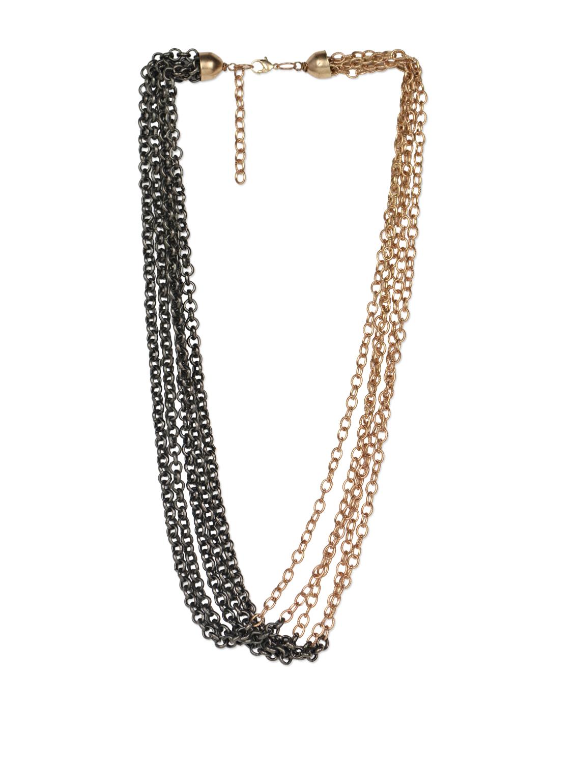 black and gold toned chain necklace - 851134 - Zoom Image - 2