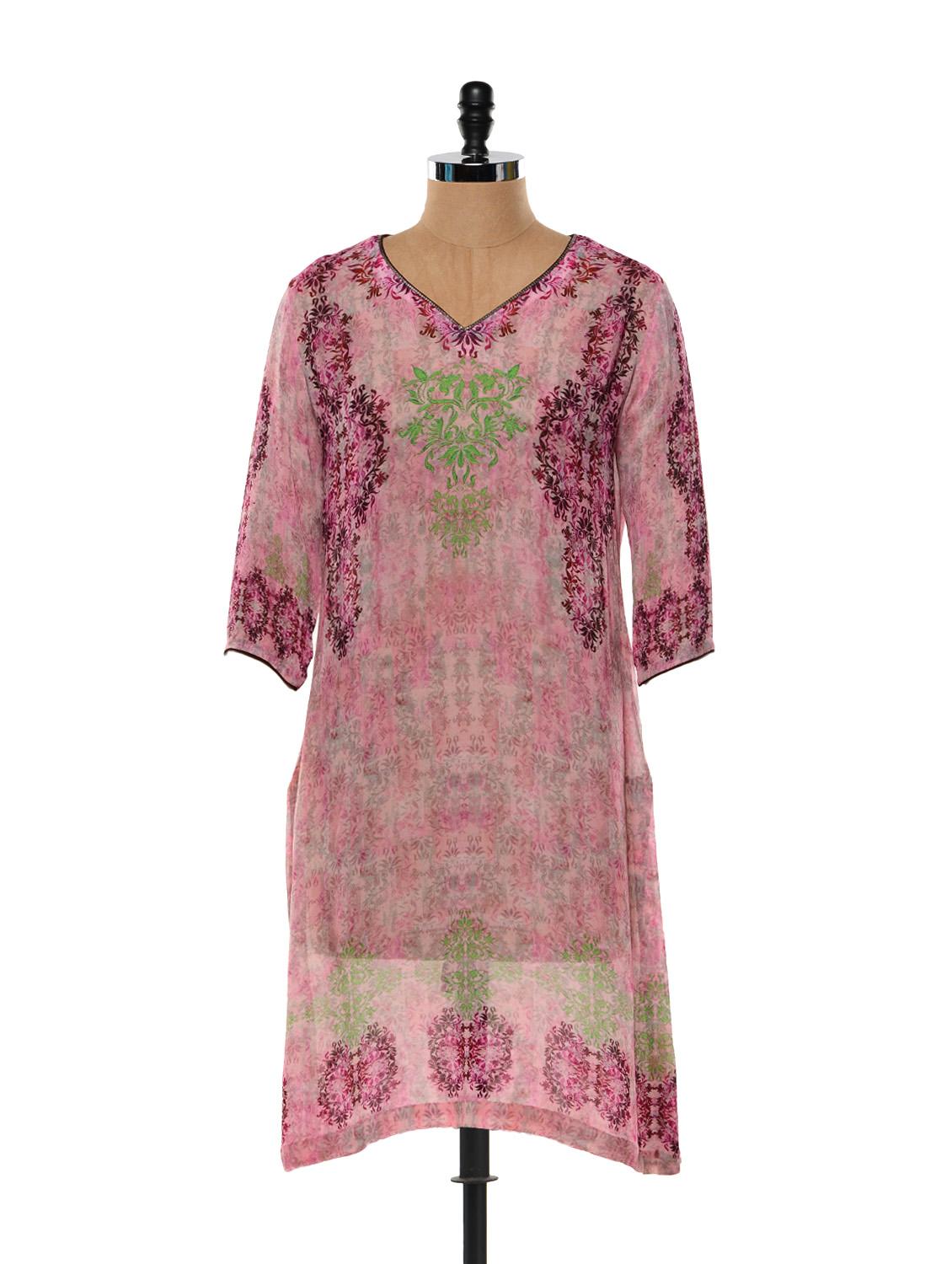 Pink Digital Printed Kurti - Toscee