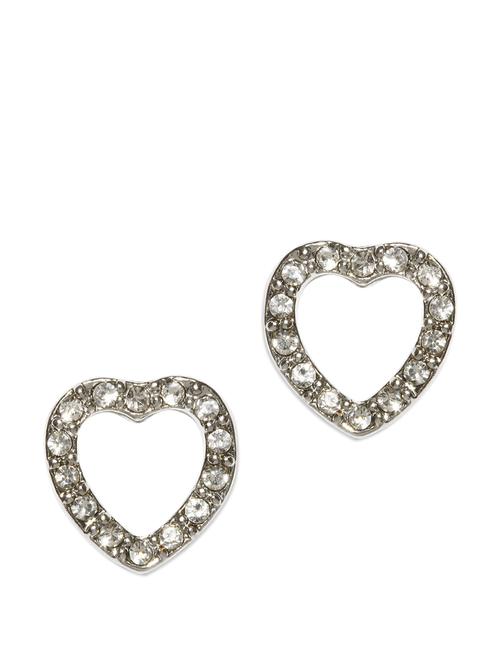 Silver Plated Heart Studs - Golden Peacock