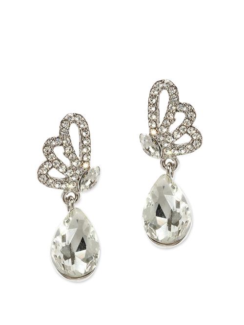 Silver Plated Drop Earrings - Golden Peacock