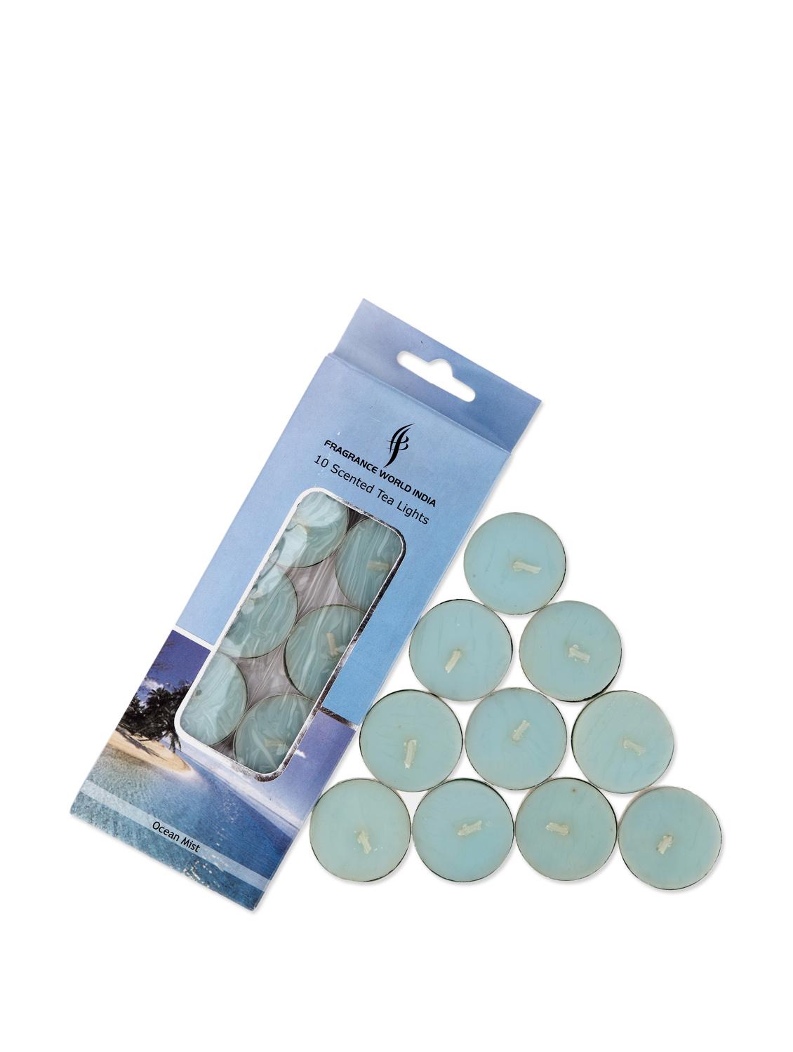 Set Of 10 Ocean Mist Scented Tea Lights - Fragrance World India