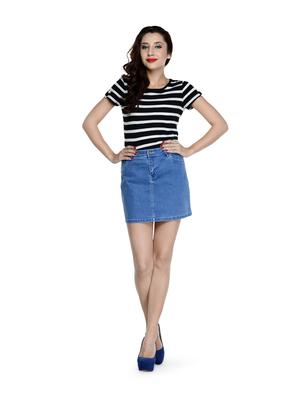 indigo blue denim skirt - 864148 - Standard Image - 2