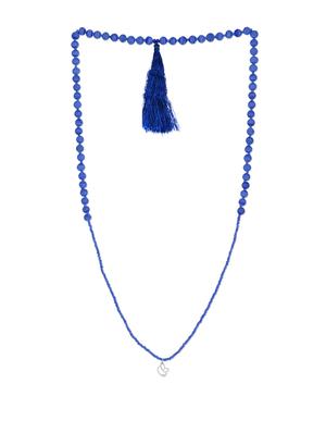 blue glass bead necklace with a silk thread - 888434 - Standard Image - 2