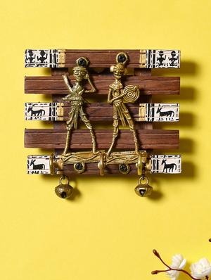 dhokra craft and warli fusion key holder - 891508 - Standard Image - 2