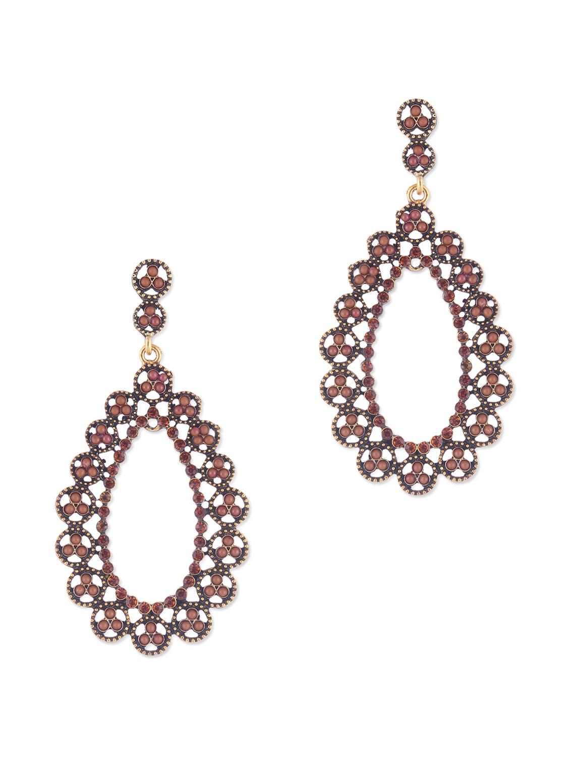 ANTIQUE TEAR DROP DANGLER EARRINGS - THE BLING STUDIO