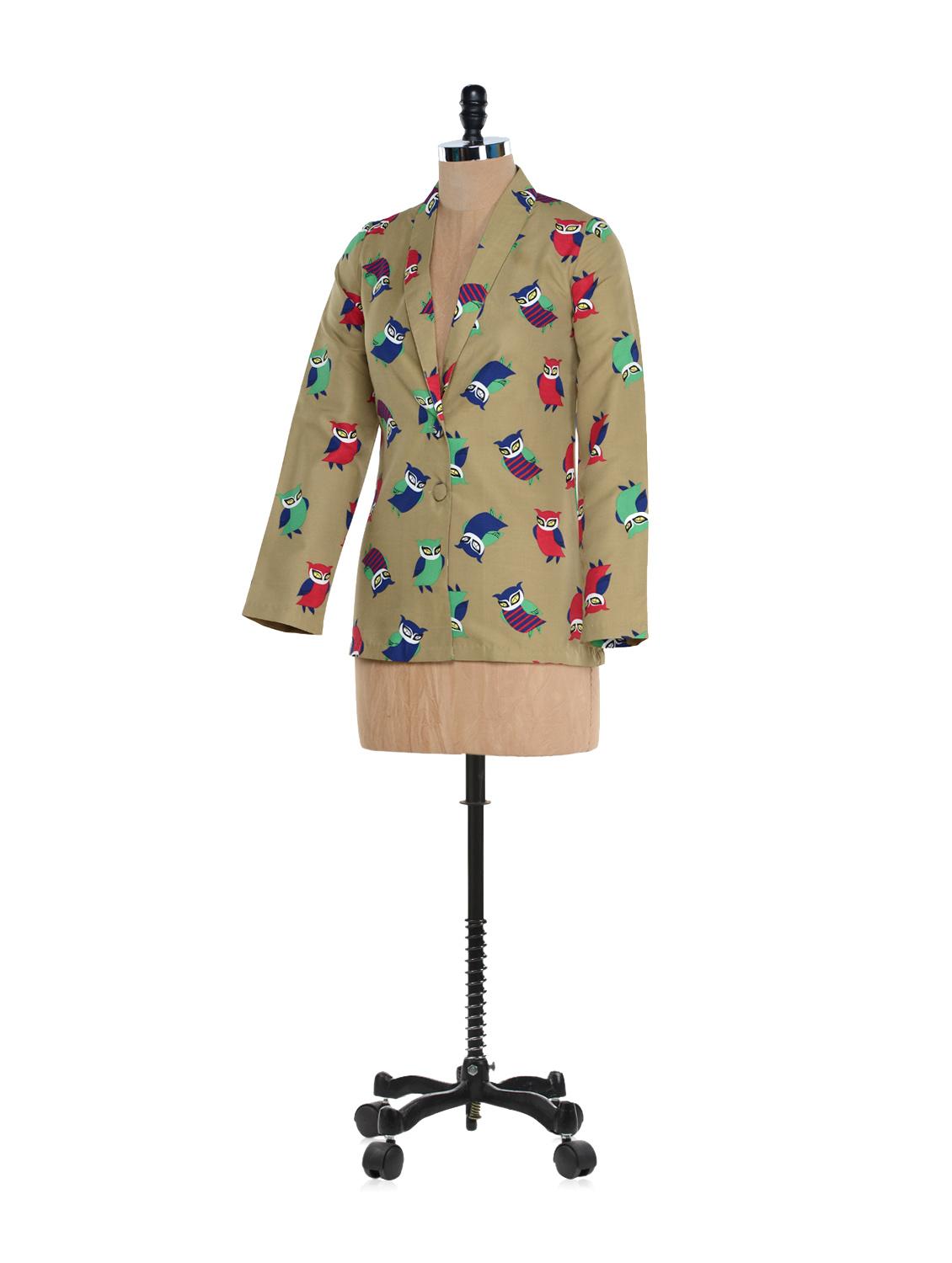 owl print polyester waistcoat - 894342 - Zoom Image - 2
