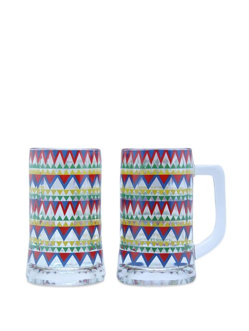 Zig-Zag Chakra Beer Mugs Set Of 2 - The Elephant Company