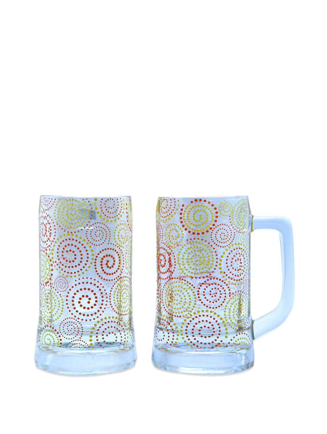 Polka Paisley Beer Mugs Set Of 2 - The Elephant Company