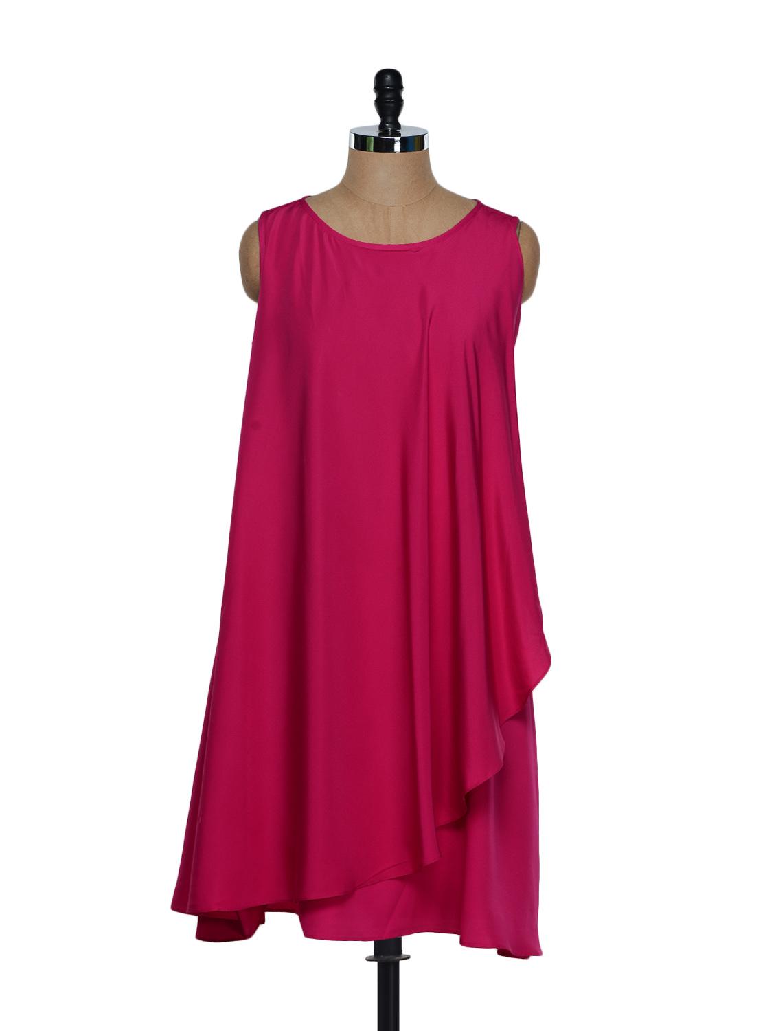 Fuchsia Pink Asymmetrical Dress - Eavan