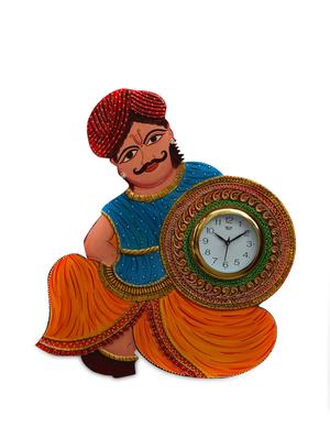 rajasthani papier-mache wall clock - 900239 - Standard Image - 2