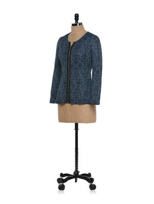 Blue full sleeves zipper fastening jacket - 901447 - Standard Image - 2