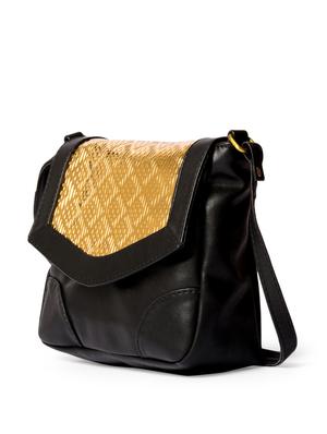 multi textured leatherette sling bag - 901989 - Standard Image - 5