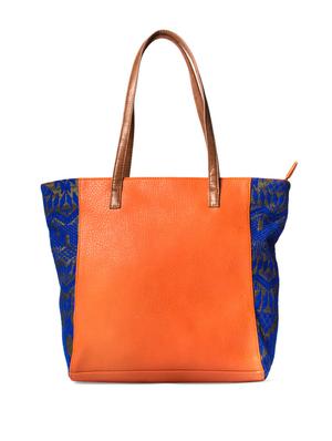 stylish orange tote with bright blue sides - 901997 - Standard Image - 2