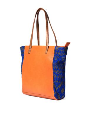 stylish orange tote with bright blue sides - 901997 - Standard Image - 5