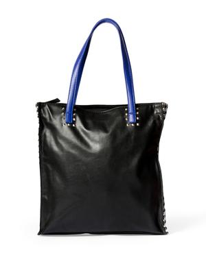black glossy finish tote bag with a colourful tassel - 902001 - Standard Image - 2