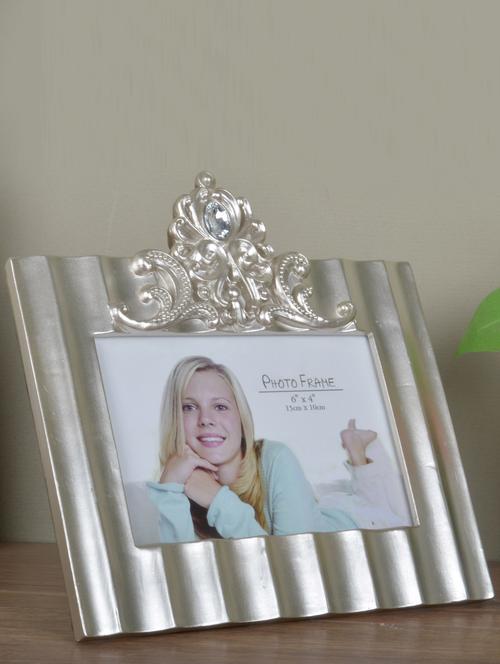 Corrugated and Baroque Silver Resin Photo Frame - 902686 - Very Small Image - 1